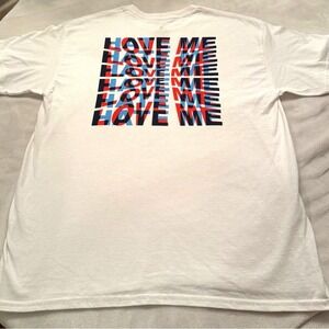 Empyre White Graphic T-Shirt LOVE ME/HATE ME Back Print Skatewear